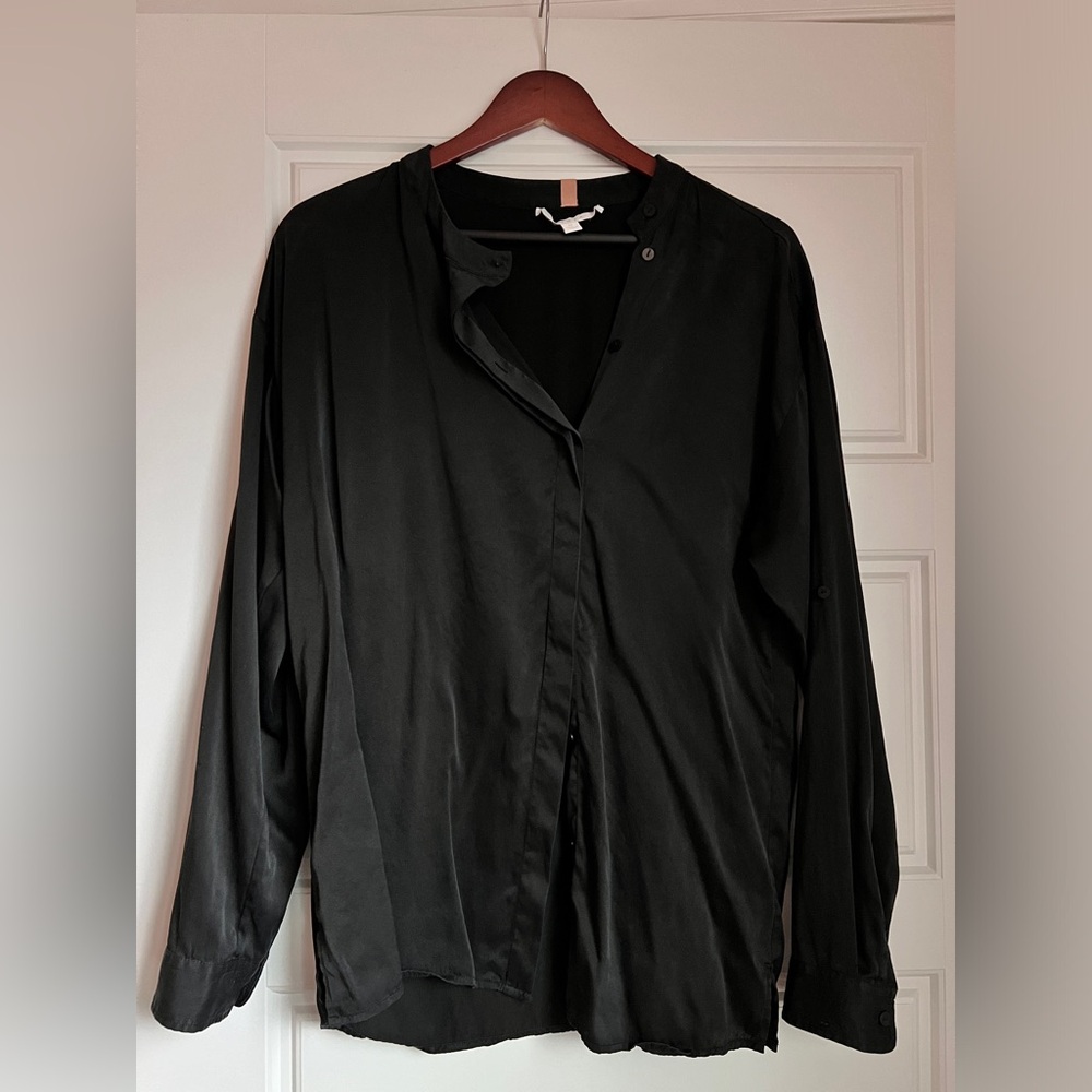 Lunya Washable Silk Asymmetrical Button Down